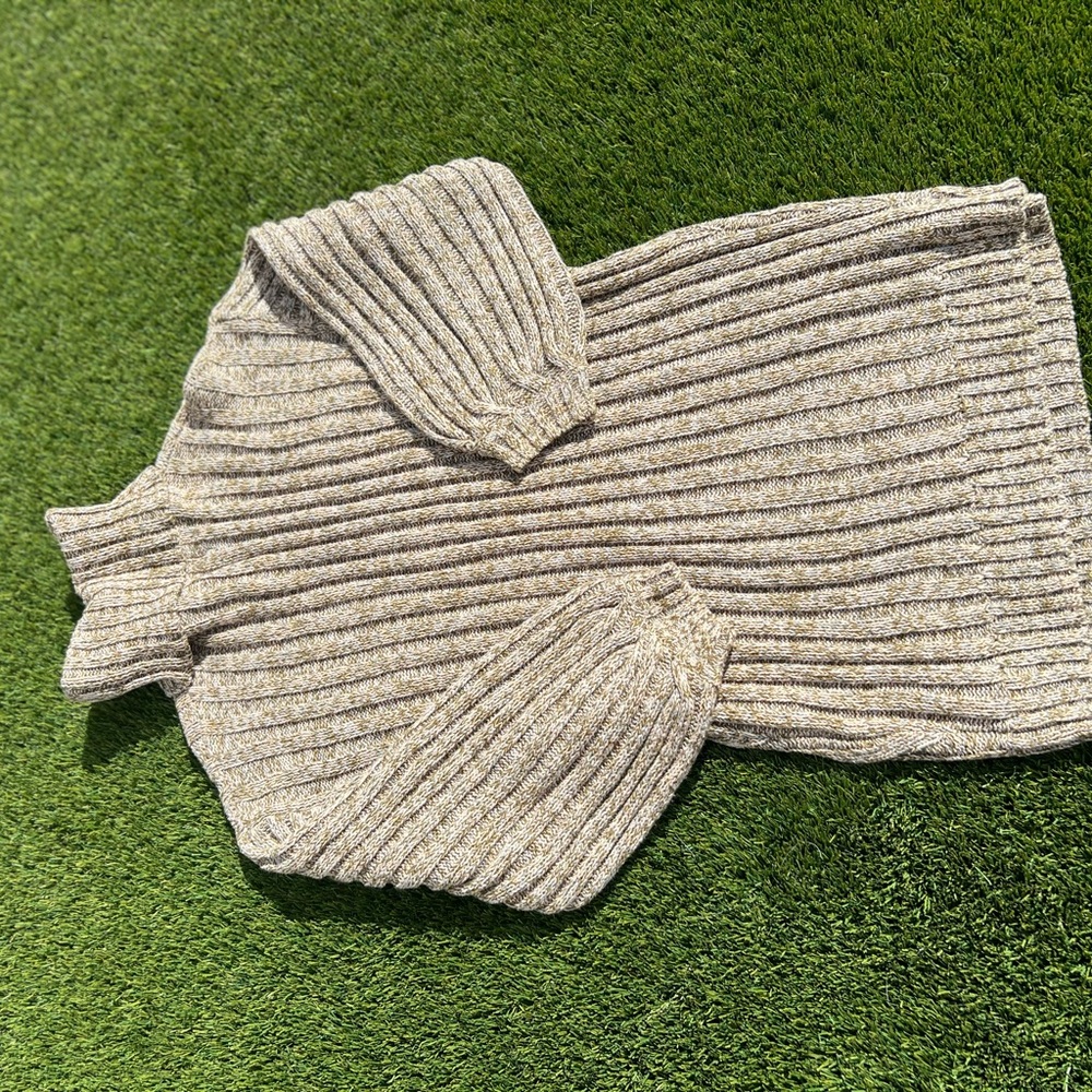 Cozy Olive Marble Ribbed Sweater